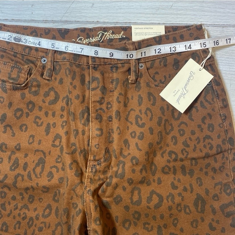 Universal Thread Jeans Womens 8 Strait Stretch Leopard Slim Hip NWT! - Picture 5 of 11